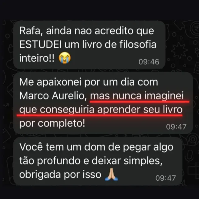 Depoimento de aluno — Para Ler e Viver Marco Aurélio