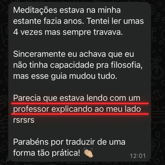 Depoimento de aluno — Para Ler e Viver Marco Aurélio